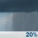 Monday: A slight chance of rain showers. Partly sunny, with a high near 74. Monday: Slight Chance Rain Showers